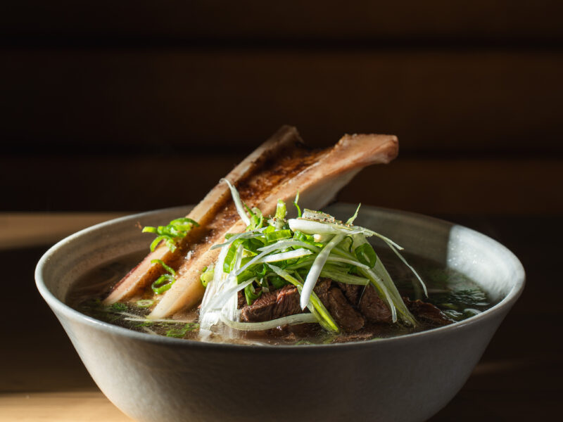 Grilled Steak Pho with Bone Marrow